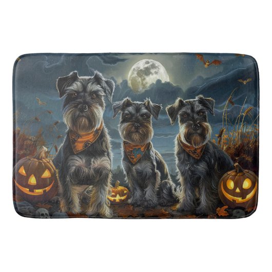 Schnauzer Halloween Spooky Badmat (Voorkant)