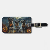 Schnauzer Halloween Spooky Bagagelabel (Voorkant horizontaal)