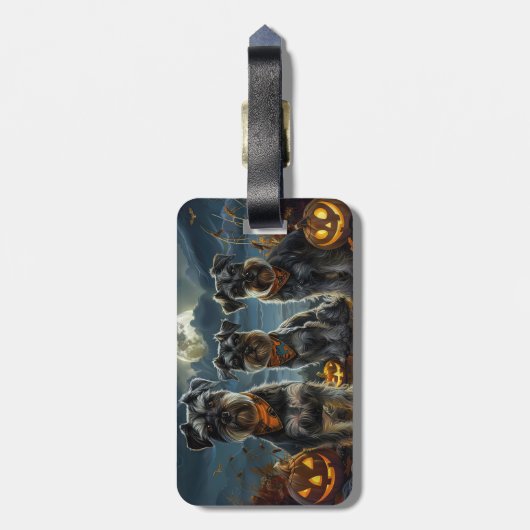 Schnauzer Halloween Spooky Bagagelabel (Achterkant verticaal)