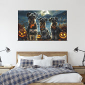 Schnauzer Halloween Spooky Canvas Afdruk (Insitu (Slaapkamer))