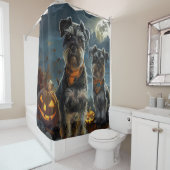 Schnauzer Halloween Spooky Douchegordijn (In situ)