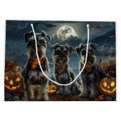 Schnauzer Halloween Spooky Groot Cadeauzakje (Achterkant)