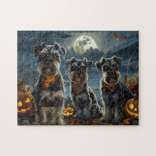 Schnauzer Halloween Spooky Legpuzzel (Horizontaal)