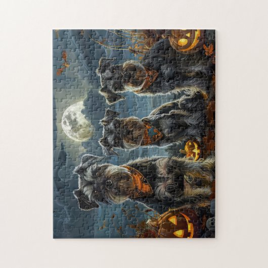 Schnauzer Halloween Spooky Legpuzzel (Verticaal)