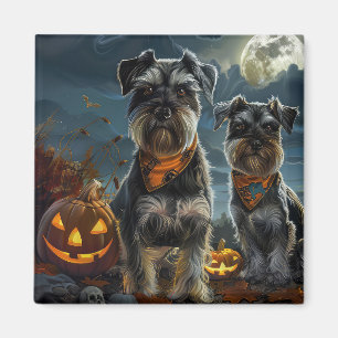 Schnauzer Halloween Spooky Magneet