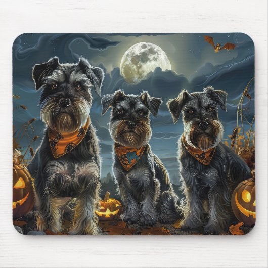Schnauzer Halloween Spooky Muismat (Voorkant)