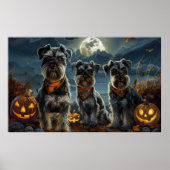 Schnauzer Halloween Spooky Poster (Voorkant)