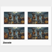 Schnauzer Halloween Spooky Rechthoekige Sticker (Vel)