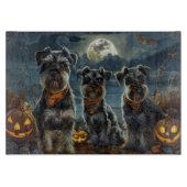 Schnauzer Halloween Spooky Snijplank (Voorkant)