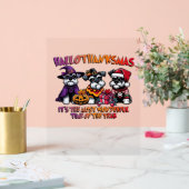 Schnauzer Halloween Thanksgiving Christmas Classic Acryl Bord (Huwelijk)