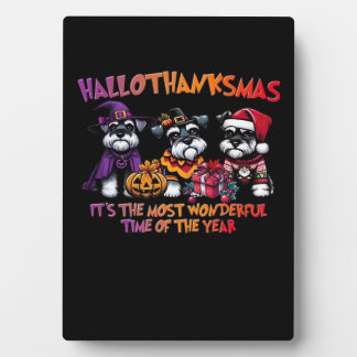 Schnauzer Halloween Thanksgiving Christmas Classic Fotoplaat