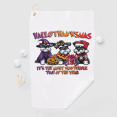 Schnauzer Halloween Thanksgiving Christmas Classic Golfhanddoek (Insitu)