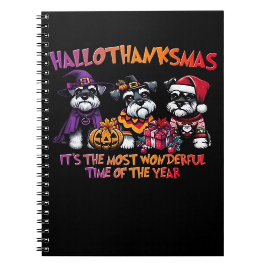 Schnauzer Halloween Thanksgiving Christmas Classic Notitieboek (Voorkant)