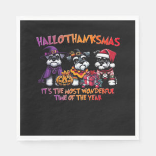 Schnauzer Halloween Thanksgiving Christmas Classic Servet