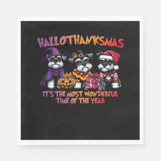 Schnauzer Halloween Thanksgiving Christmas Classic Servet