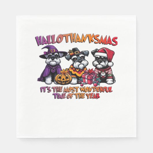 Schnauzer Halloween Thanksgiving Christmas Classic Servet (Voorkant)