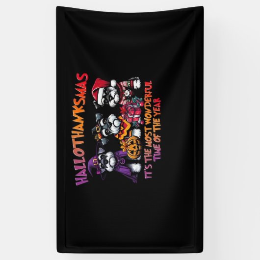 Schnauzer Halloween Thanksgiving Christmas Classic Spandoek (Verticaal)