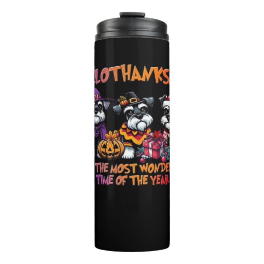 Schnauzer Halloween Thanksgiving Christmas Classic Thermosbeker (Voorkant)
