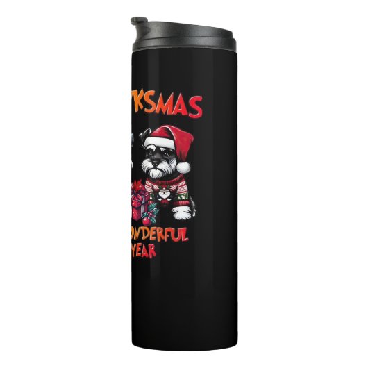 Schnauzer Halloween Thanksgiving Christmas Classic Thermosbeker (Geroteerd rechts)