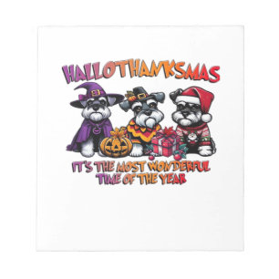 Schnauzer Halloween Thanksgiving Christmas Klassie Notitieblok