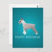 Schnauzer Happy Birthday Design Briefkaart (Voorkant / Achterkant)