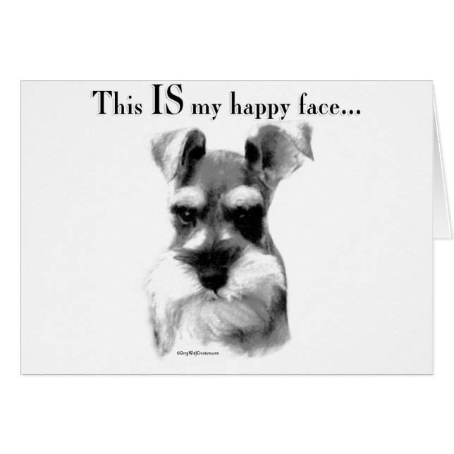 Schnauzer Happy Face (Voorkant Horizontaal)