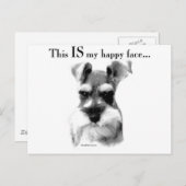 Schnauzer Happy Face Briefkaart (Voorkant / Achterkant)