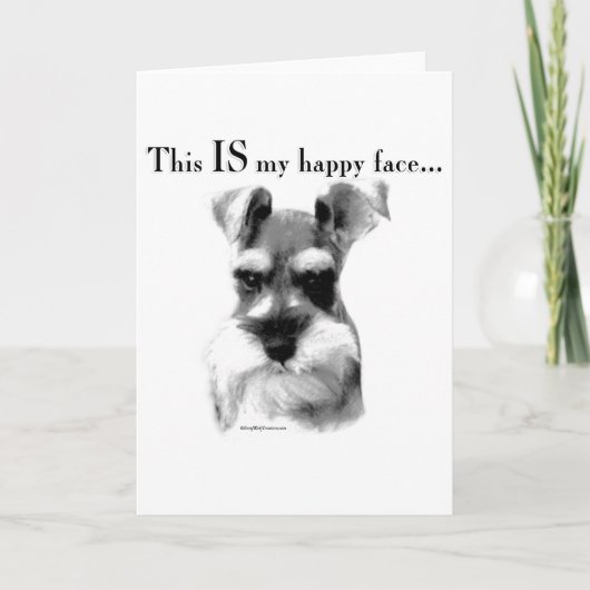Schnauzer Happy Face Kaart (Voorkant)