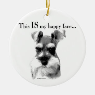 Schnauzer Happy Face Keramisch Ornament