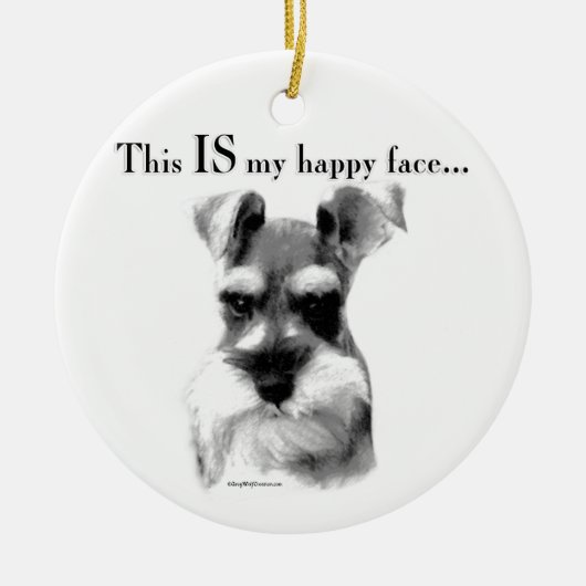 Schnauzer Happy Face Keramisch Ornament (Voorkant)