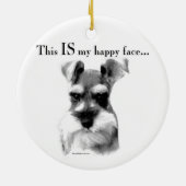 Schnauzer Happy Face Keramisch Ornament (Achterkant)