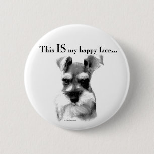 Schnauzer Happy Face Ronde Button 5,7 Cm