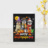 Schnauzer Happy Hallothanksmas Dog Lover Christmas Kaart (Gele Bloem)