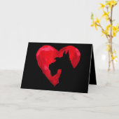 Schnauzer Heart Silhouette Valentijnsdag Dog Love Kaart (Gele Bloem)
