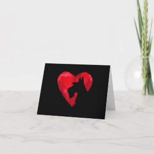 Schnauzer Heart Silhouette Valentijnsdag Dog Love Notitiekaartje