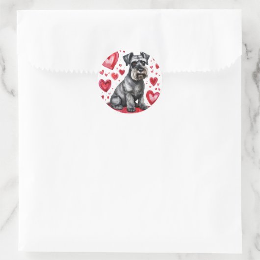 Schnauzer & Hearts Sticker (Tas)