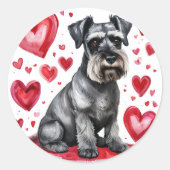 Schnauzer & Hearts Sticker (Voorkant)
