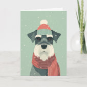 Schnauzer Holiday Greeting Kaart (Voorkant)
