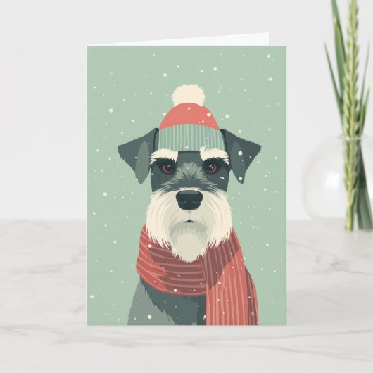 Schnauzer Holiday Greeting Kaart (Voorkant)