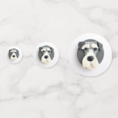Schnauzer-hond 3D-geïnspireerd  Confetti (Achterkanten)