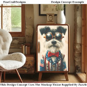 Schnauzer Hond, Amerikaanse Stijl Jas CC9 Découpag Tissuepapier
