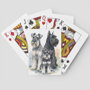 Schnauzer Hond Aquarel Speelkaarten