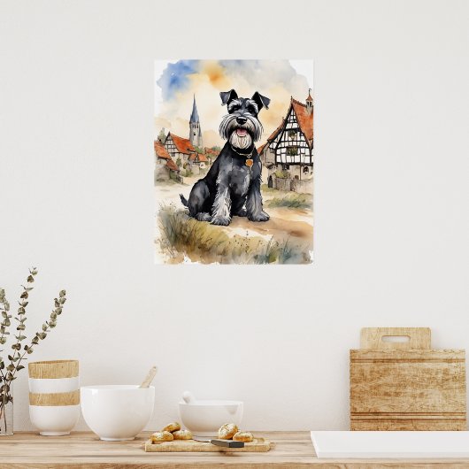 Schnauzer - Hond Art Print (Keuken)