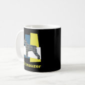 Schnauzer Hond Geel & Zwart Grid Line Koffie Koffiemok (Voorkant links)