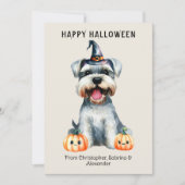 Schnauzer Hond Gelukkig Halloween Feestdagenkaart (Voorkant)