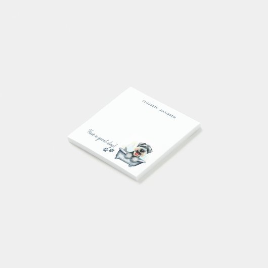 Schnauzer hond gepersonaliseerd post-it® notes (Schuin)