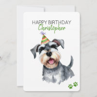 Schnauzer Hond Gepersonaliseerde Gelukkige Verjaar
