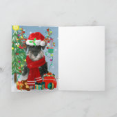 Schnauzer-hond in sneeuw Kerstmis  Kaart (Binnen)