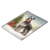Schnauzer-hond in sneeuw Kerstmis Notitieboek (Linkerzijde)