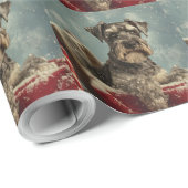 Schnauzer Hond Kerst Feestelijk Cadeaupapier (Rol Hoek)